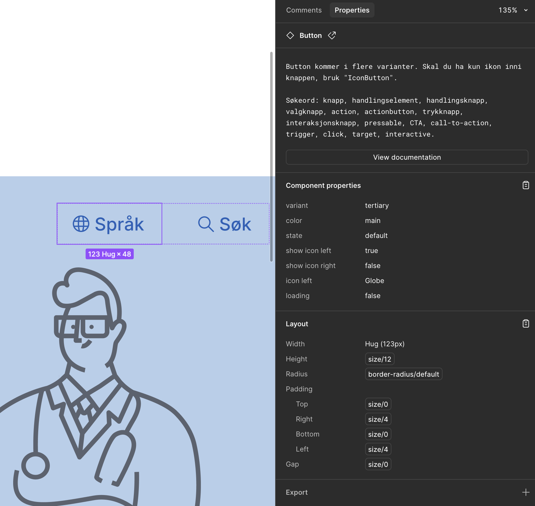 Skjermbildet viser hvordan modes ser ut i figma for brukere med visningstilgang